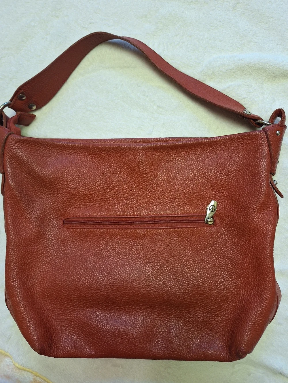 Valentina Italy Pebbled Leather Hobo Shoulder Bag 🇮🇹 Brick Red | Made in Italy